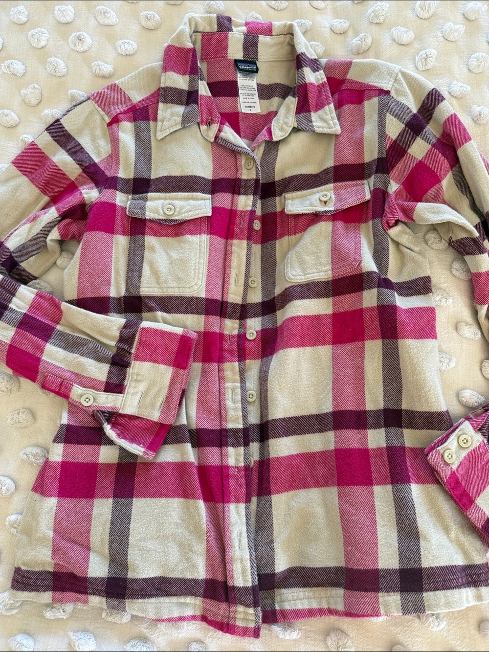 Patagonia Pink Plaid Button-Down Flannel